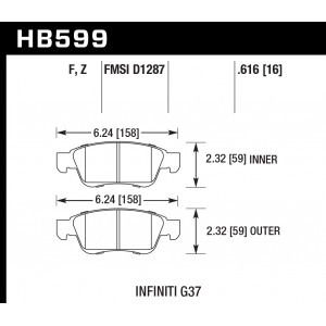 Колодки тормозные HB599B.616