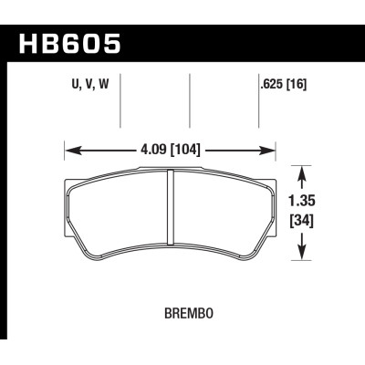 Колодки тормозные HB605Q.625 HAWK DTC-80; Brembo F3 16mm