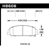 Колодки тормозные HB606B.650 HAWK Street 5.0