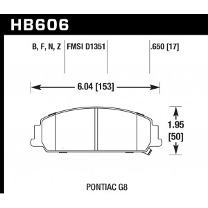 Колодки тормозные HB606F.650 HAWK HPS