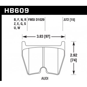 Колодки тормозные HB609Q.572 HAWK DTC-80; Brembo 15mm