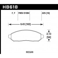 Колодки тормозные HB618Y.625 HAWK LTS передние NISSAN Pathfinder 2005->