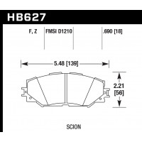 Колодки тормозные HB627F.690 HAWK HPS Toyota RAV4 2006-2013