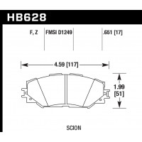 Колодки тормозные HB628F.651 HAWK HPS