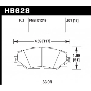 Колодки тормозные HB628F.651 HAWK HPS