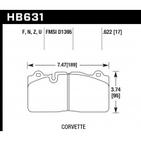 Колодки тормозные HB631F.622 HAWK HPS