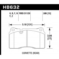 Колодки тормозные HB632B.586 HAWK HPS 5.0; передние AUDI TT RS (8J); EVO; WRX STI