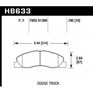 Колодки тормозные HB633P.790 HAWK SuperDuty перед Dodge RAM 2500