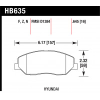 Колодки тормозные HB635F.645 HAWK HPS