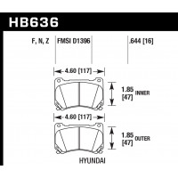 Колодки тормозные HB636N.644 HAWK HP Plus