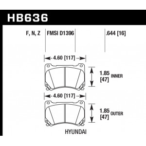 Колодки тормозные HB636Z.644 HAWK Perf. Ceramic