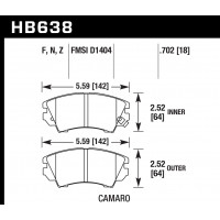 Колодки тормозные HB638B.702