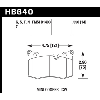 Колодки тормозные HB640B.550