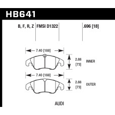 Колодки тормозные HB641B.696 HAWK Street 5.0 Audi A5, A4 (1LA), Q5
