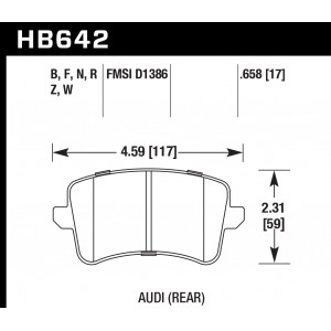 Колодки тормозные HB642B.658 HAWK Street 5.0 Audi A5, A4 (1LA), Q5