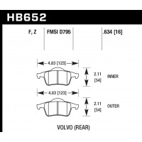Колодки тормозные HB652F.634 HAWK HPS