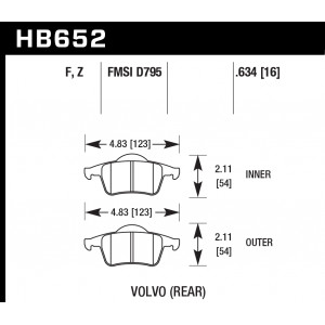 Колодки тормозные HB652F.634 HAWK HPS