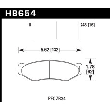 Колодки тормозные HB654U.748 HAWK DTC-70 PFC ZR34 19 mm