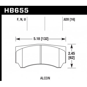 Колодки тормозные HB655F.620 HAWK HPS, ALCON Mono4