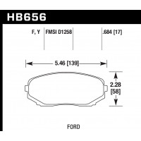 Колодки тормозные HB656Y.684 HAWK PC; MAZDA CX-7, CX-9 передние