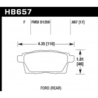 Колодки тормозные HB657F.667 HAWK HPS Mazda CX-7, CX-9 задние