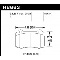 Колодки тормозные HB663N.557 HAWK HP Plus