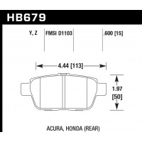 Колодки тормозные HB679Z.600 HAWK Perf. Ceramic задн Honda Ridgeline ; Acura TL 2009-2013