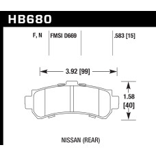Колодки тормозные HB680N.583 HAWK HP Plus