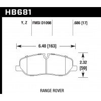 Колодки тормозные HB681Z.686 HAWK Perf. Ceramic Land Rover Discovery 3, 4; Range Rover 3