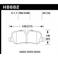 Колодки тормозные HB682Y.657 HAWK LTS задние Land Rover Discovery/Range Rover/Range Rover Sport