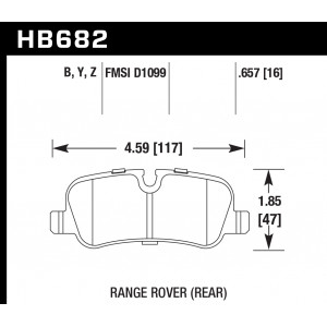 Колодки тормозные HB682Z.657 HAWK Perf. Ceramic задние Land Rover Discovery/Range Rover/Sport