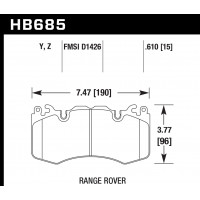 Колодки тормозные HB685Z.610 HAWK Perf. Ceramic, AMG 6.3 / RANGE ROVER BREMBO