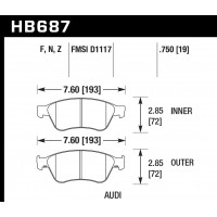 Колодки тормозные HB687B.750