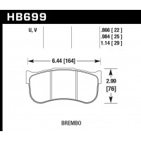 Колодки тормозные HB699Q.984 HAWK DTC-80 Brembo GT-3 caliper (wide annulus)