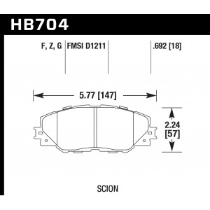 Колодки тормозные HB704B.692