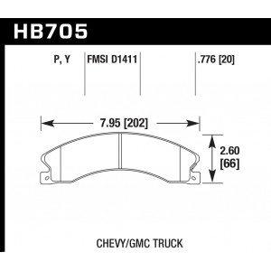 Колодки тормозные HB705P.776 HAWK SD Chevrolet Silverado 2011-2013