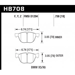 Колодки тормозные HB708B.738