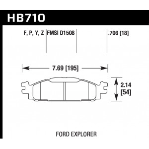 Колодки тормозные HB710P.706 HAWK SD перед Ford Explorer 2011-2013