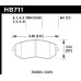Колодки тормозные HB711B.661 HAWK HPS 5.0; перед Subaru BRZ, Toyota GT 86, Forester, Impreza 2011->