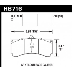 Колодки тормозные HB716B.710 HAWK HPS 5.0; 18mm