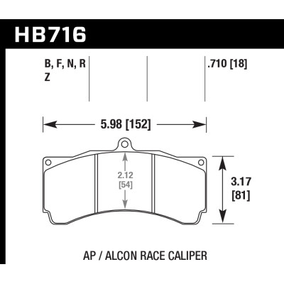 Колодки тормозные HB716B.710 HAWK HPS 5.0; 18mm