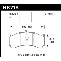 Колодки тормозные HB716U.984 HAWK DTC-70 AP / Alcon