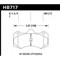 Колодки тормозные HB717B.660 HAWK HPS 5.0; 17mm