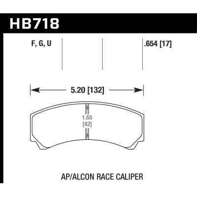 Колодки тормозные HB718G.654 HAWK DTC-60; HB110 W/ 42MM RAD DEPTH 17mm