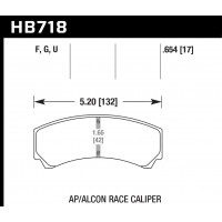 Колодки тормозные HB718U.654 HAWK DTC-70; HB110 W/ 42MM RAD DEPTH 17mm