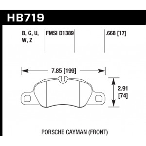 Колодки тормозные HB719G.668 HAWK DTC-60 перед Porsche 911 (991), Cayman