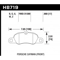 Колодки тормозные HB719Z.668 HAWK PC перед Porsche 911 (991), Cayman