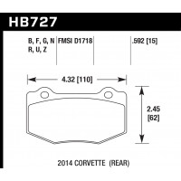 Колодки тормозные HB727B.592 HAWK HPS 5.0; 15mm