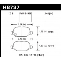 Колодки тормозные HB737B.544 HAWK HPS 5.0; 14mm