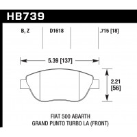 Колодки тормозные HB739B.715 HAWK HPS 5.0; 18mm